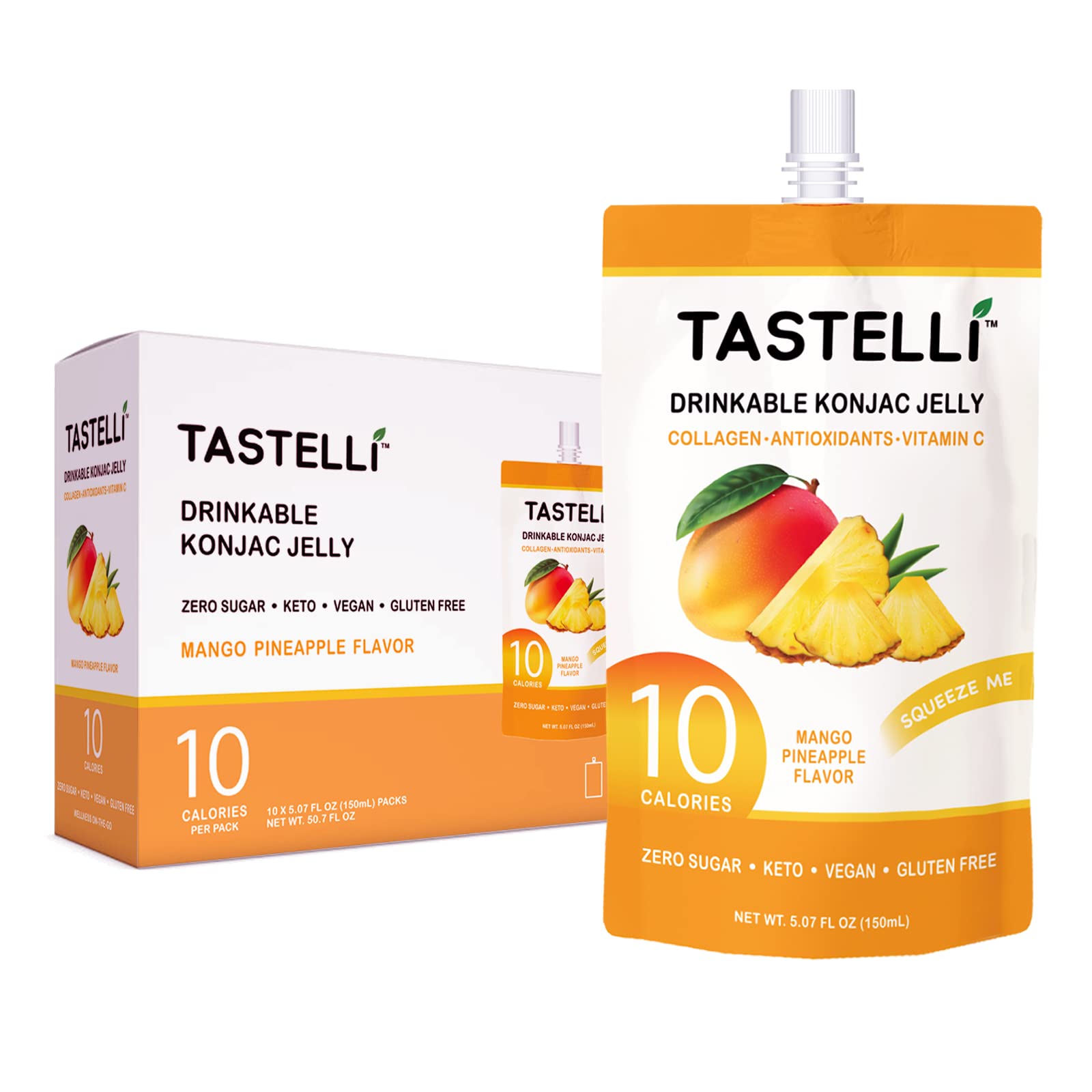 Buy TASTELLI KONJAC Jelly 10 Calories, Zero Sugar, Enhanced Collagen