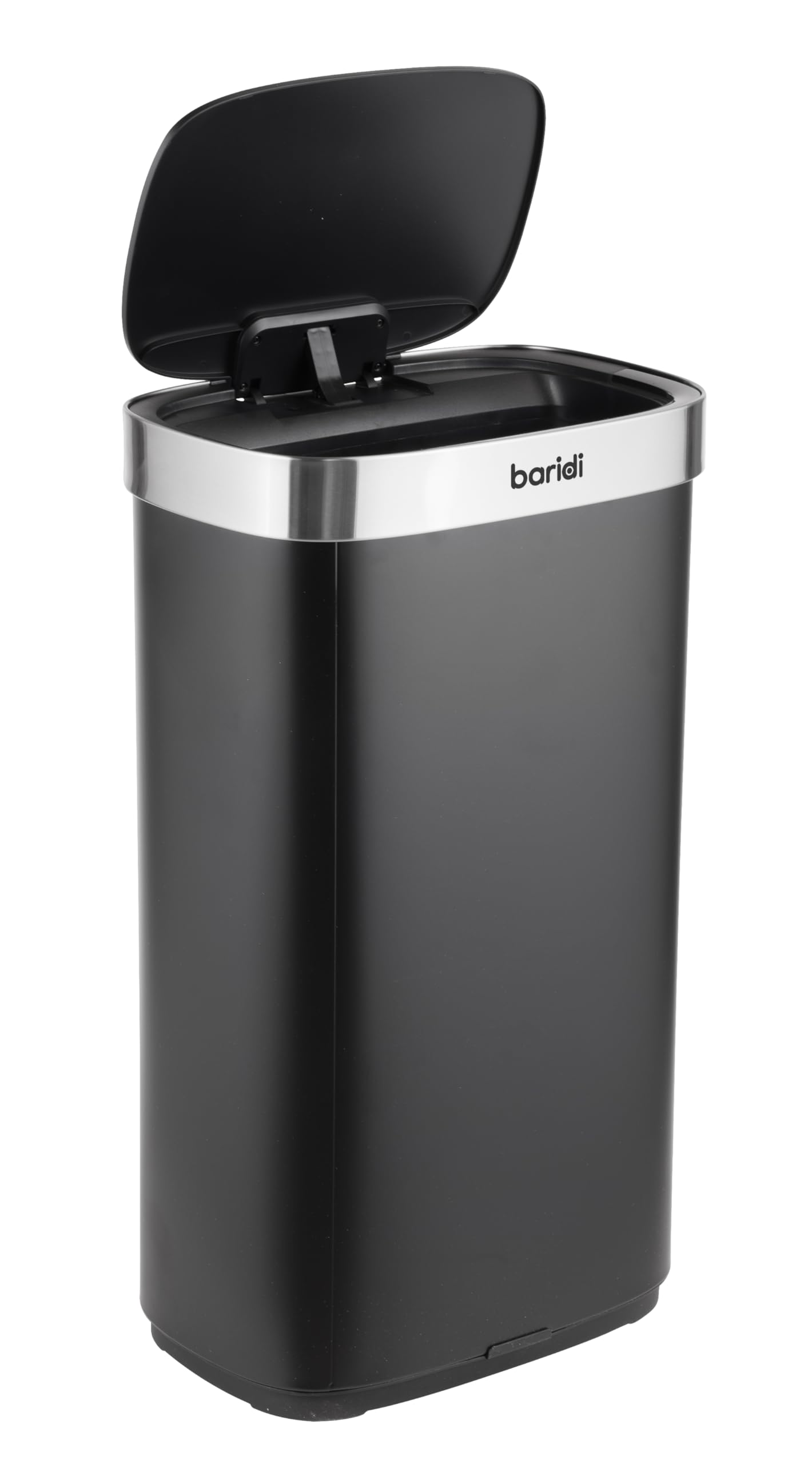 Baridi Sensor Bin, 80L Capacity, Perfect for Home, Office and Bedroom, Black/Stainless Steel - DH283