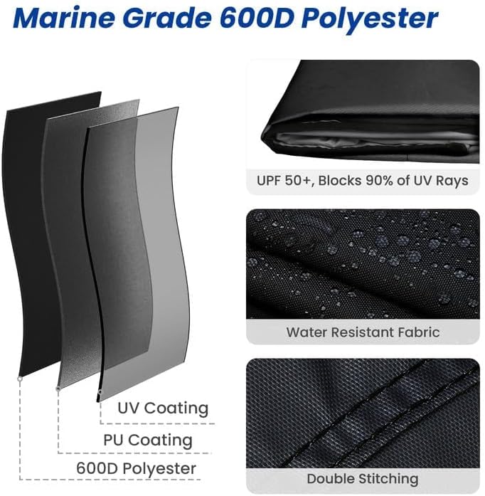 kakit 3 4 bow bimini tops with mesh sidewalls support poles for boats marine grade canvas top includes 2 straps storage boot 1 inch aluminum frame black 4 bow 8'l x 54" h x 91"-96" w