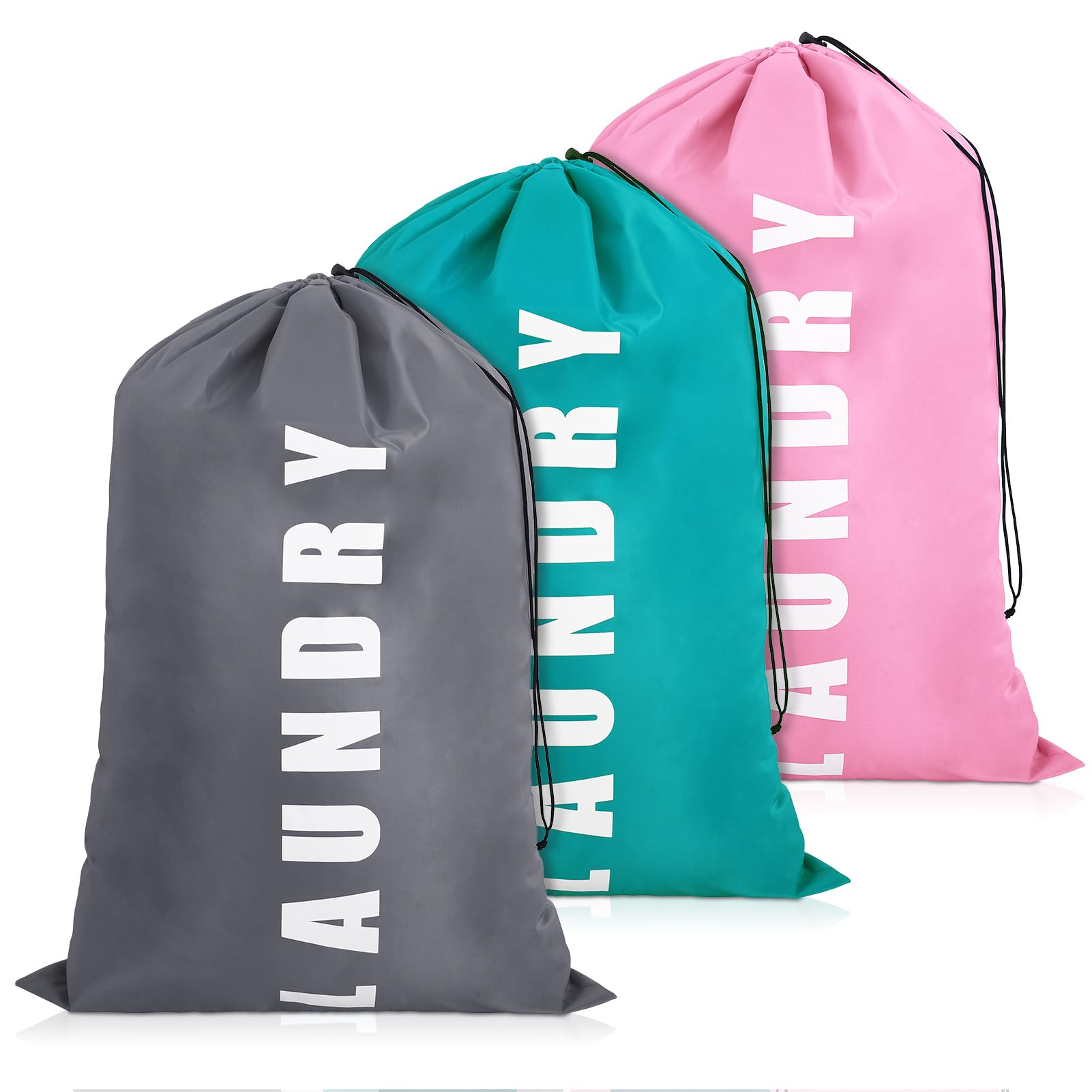 Bolsas de lavandería de viaje portátiles grandes de 3 piezas saerryor