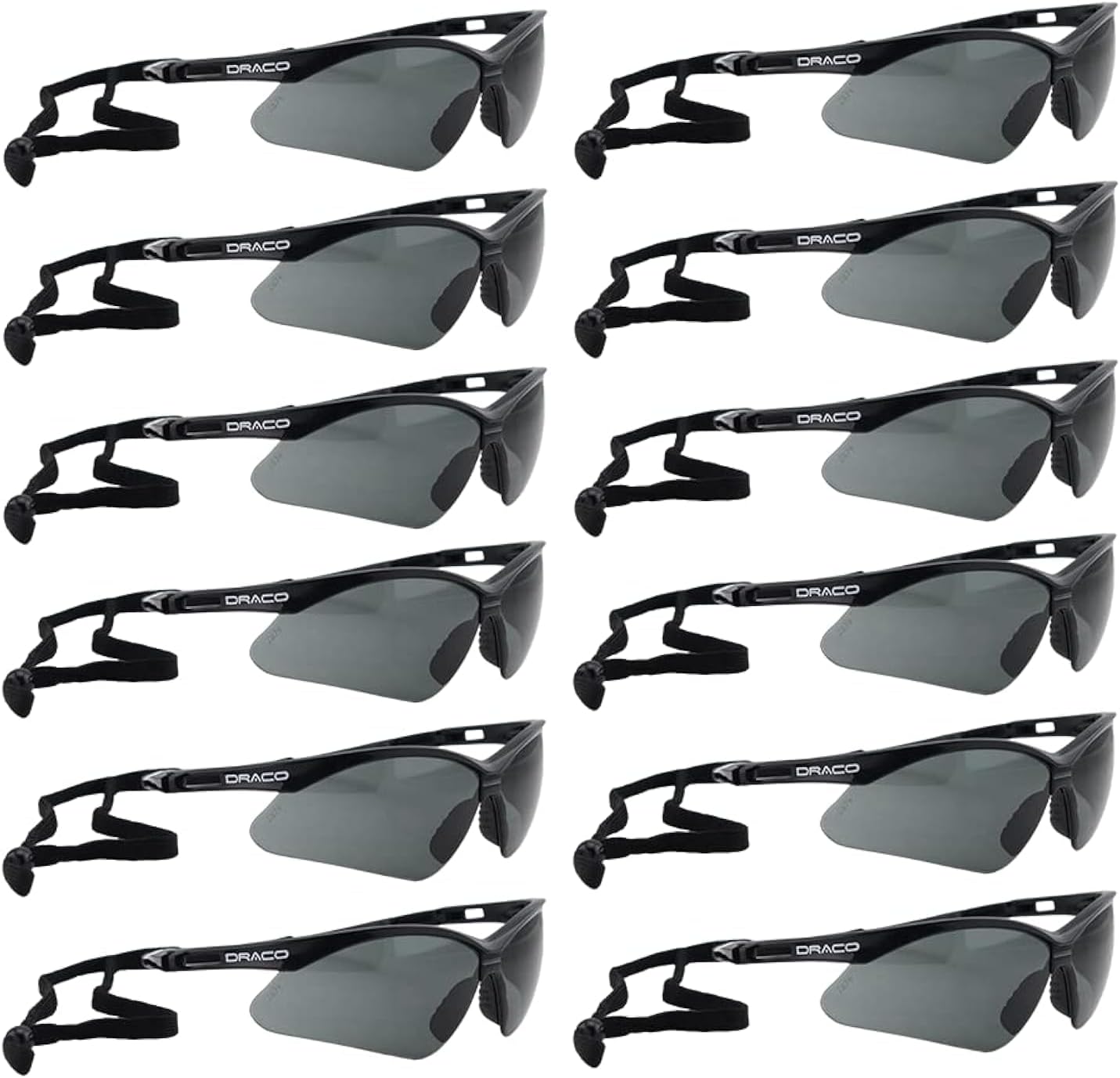 Stauffer Draco Safety Glasses, ANSI Z87+ Certified With UV Protection (Pack of 12)