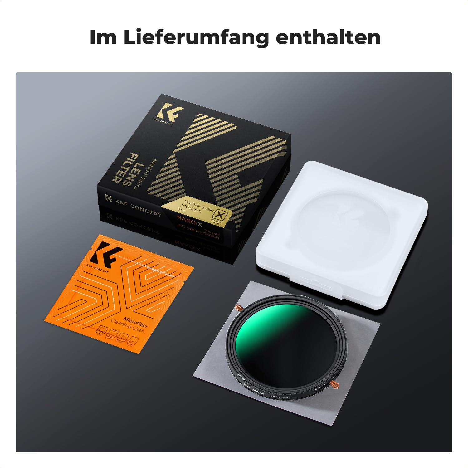 K&F CONCEPT 82mm Polfilter(CPL) & ND2-ND32 Filter 2-IN-1 multifunktionaler Filter（1-5 Blendenstufen）