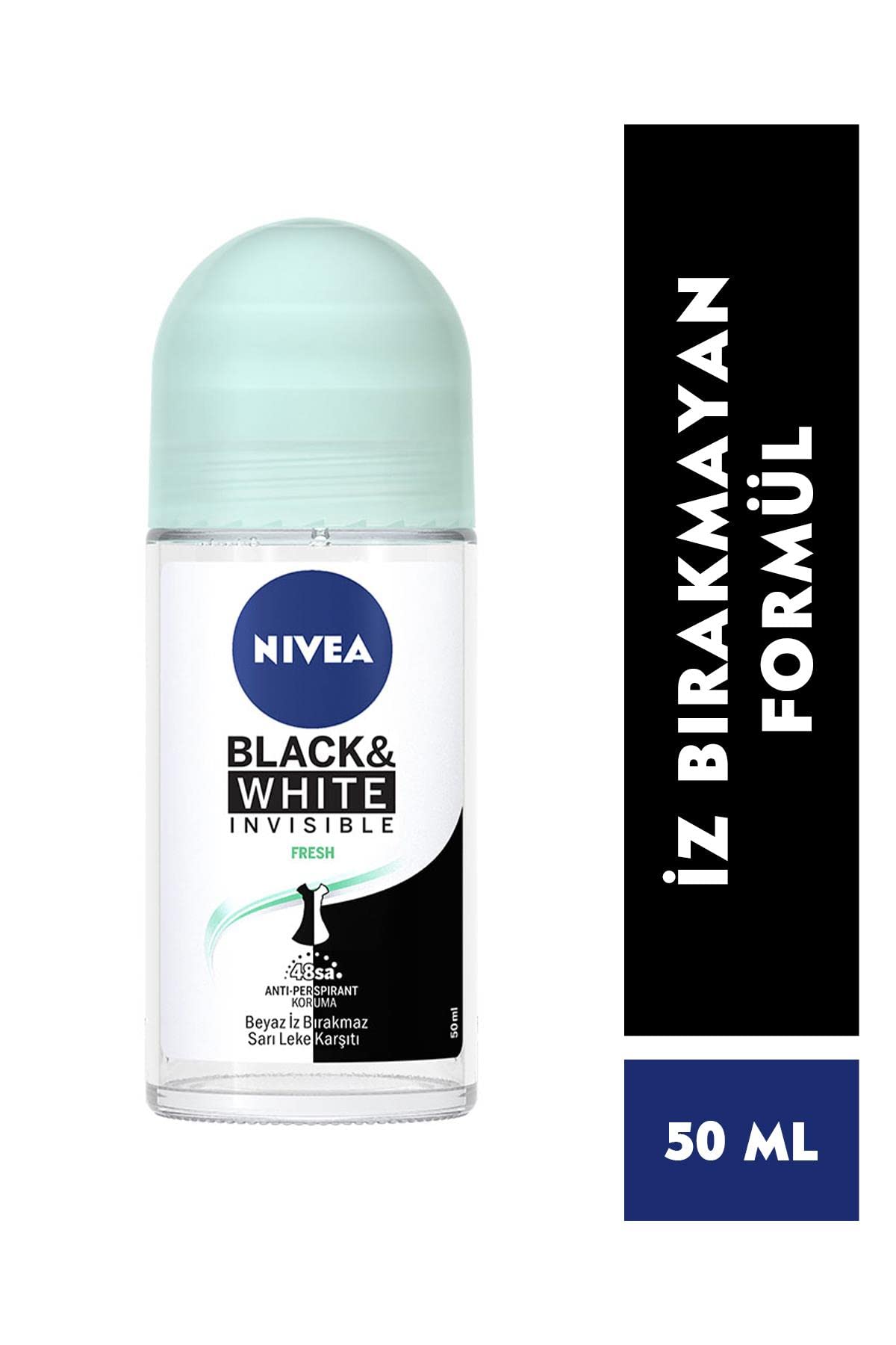 Nivea Kadın Roll On Deodorant Black&White Invisible Fresh 48 Saat Anti-perspirant Koruma 50ml