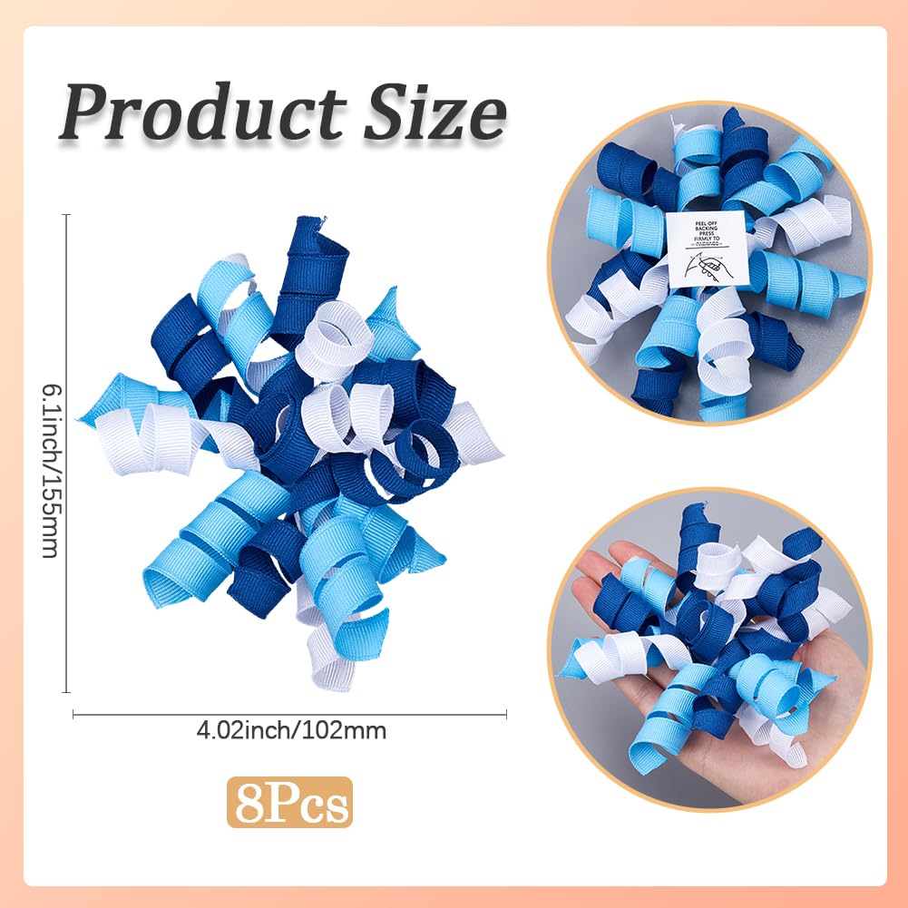Geschenkschleifen, lockig, 10,2 cm, Polyester, königsblau, selbstklebend, zum Verpacken von Geschenken, Taschen, Geburtstag, Hochzeit, Weihnachten, 8 Stück