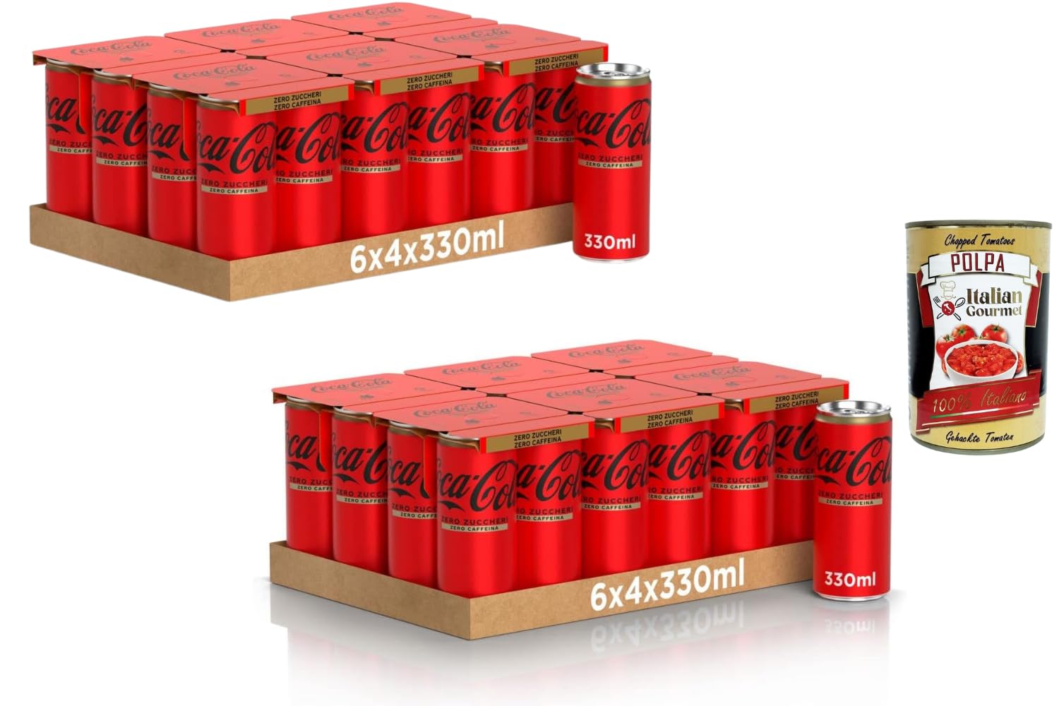 Italian Gourmet Cola Zero Zucker Zero Koffein 48x330ml Erfrischungsgetränk | Zuckerfrei und koffeinfrei für Alltag und Party, Nettomenge 15,84L