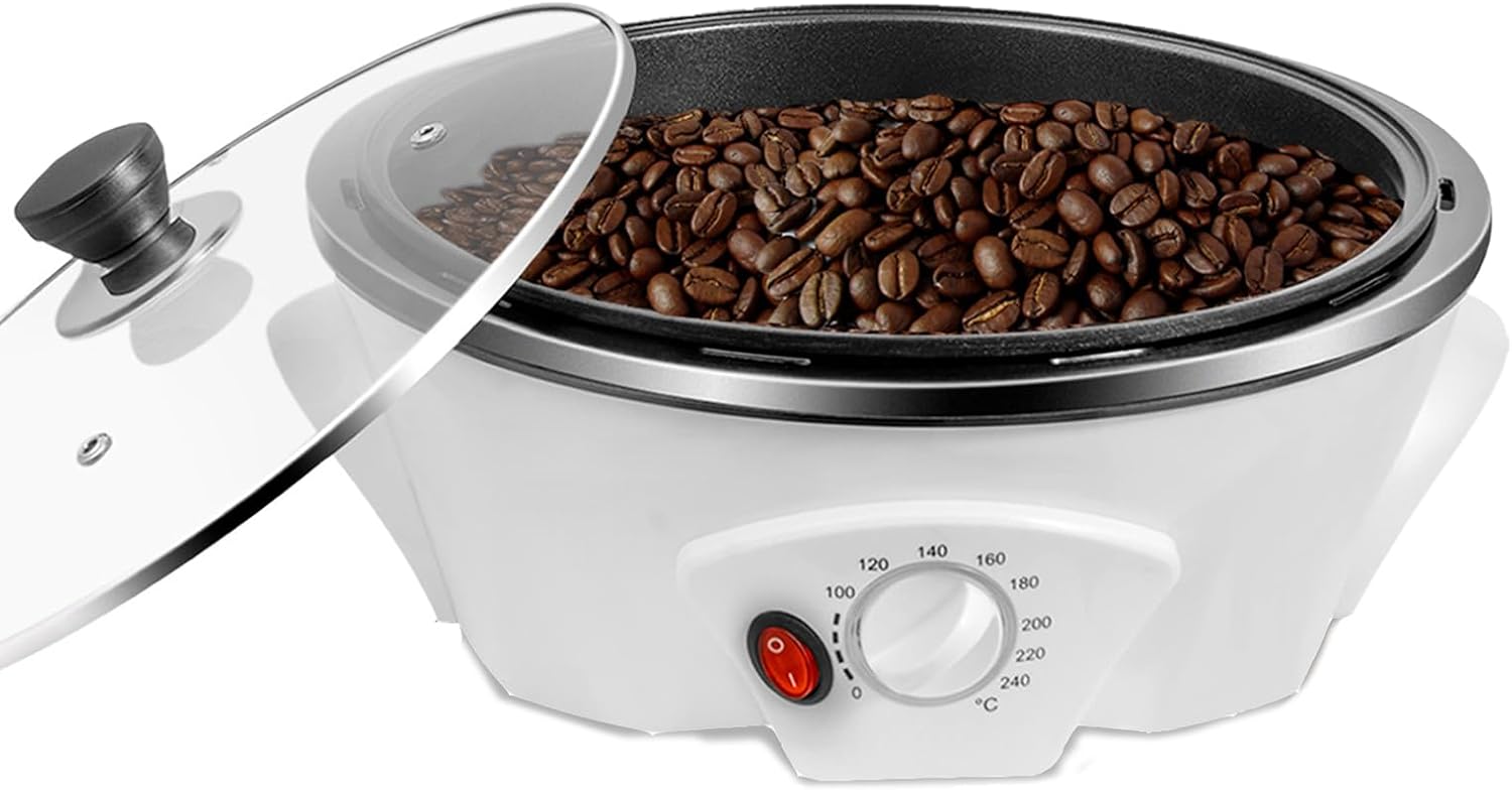 Electric Coffee Bean Roaster for Home Use, 1.1lb Upgraded Coffee Roaster, Commercial Coffee Bean Roaster Machine Temperature Control (0-240℃), for Beginner Roasting, Countertop Mount(800W)