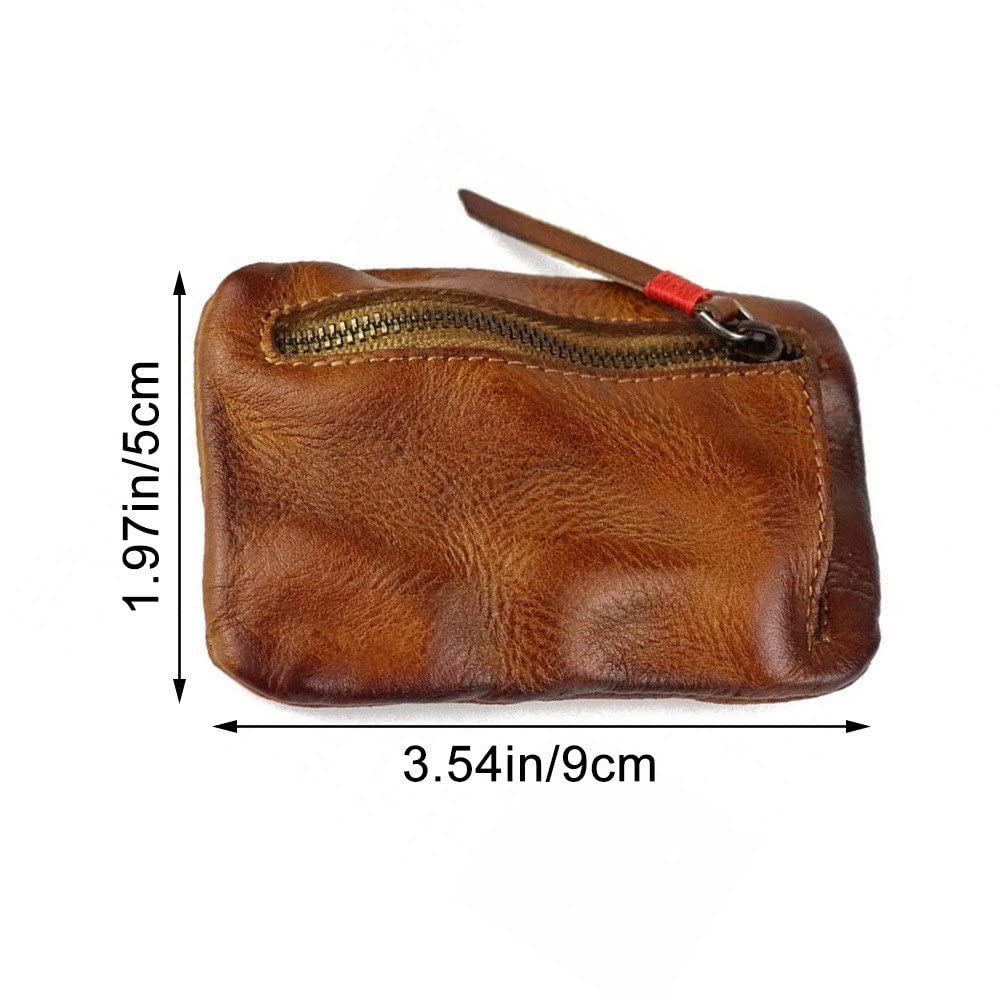Leather Coin Pouch Change Holder Mini Pocket Wallet For Men (Vintage