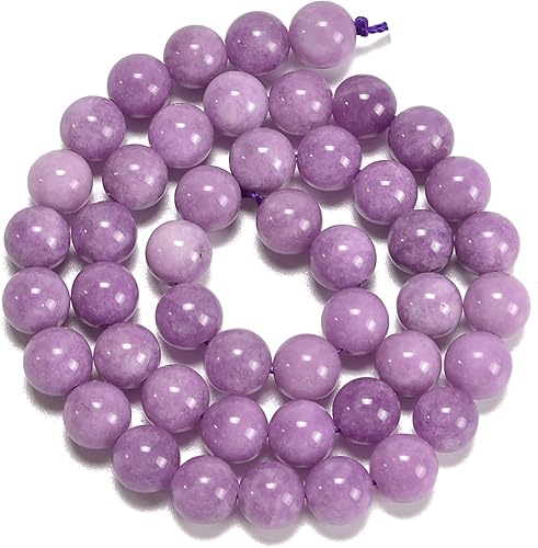 Miniatura 2 de Cuentas sueltas de jade teñido morado de 0.315 pulgadas (0.315 in), redondas, naturales, gematone, para hacer joyas, hallazgos de bricolaje, 1 hebra