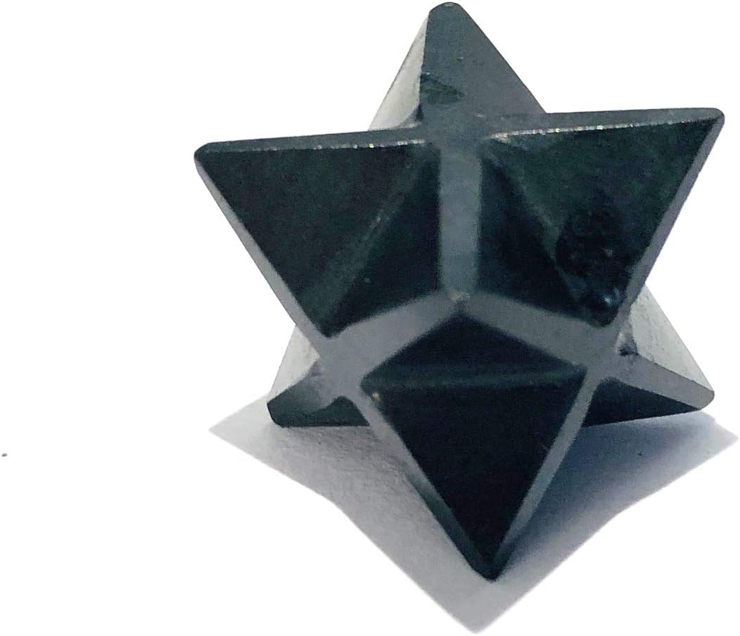 Black Tourmaline (Single Piece) Gemstone Merkaba Star Crystal Healing Reiki feng Shui Gift, 15 To 20 Mm Approx Each