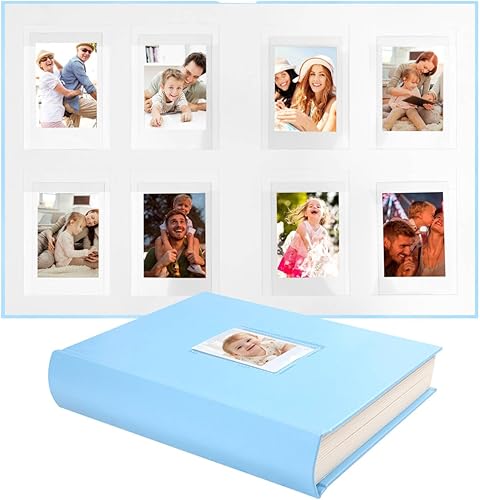 Miniatura 11 de Ruibytree Álbum de fotos de 128 bolsillos con espacio de escritura y ventana frontal, libro de imágenes de 3 pulgadas para Polaroid, compatible