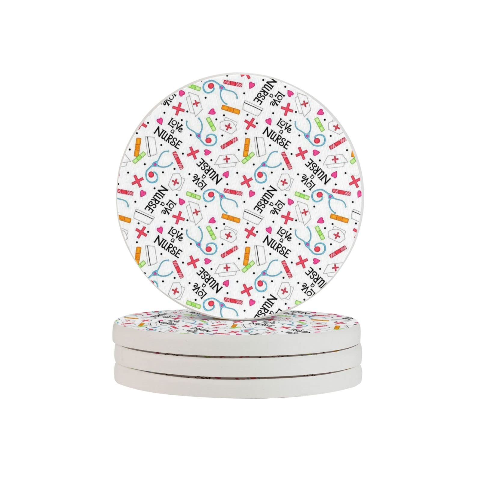 Love ATwo Pieces Coaster Heat-Resistant Reusable Saucers for Drinks Wine Glasses Plants Cups Mugs