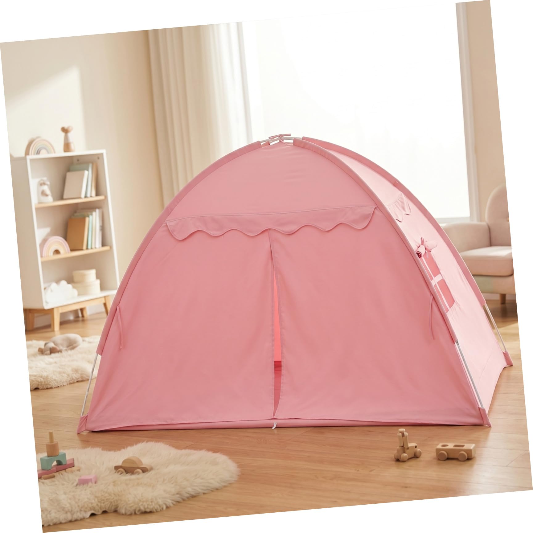 Cabilock Tienda de campaña Individual para en Interiores, Tienda de Juegos con Forma de casita, para Dormir y Jugar, tamaño 194 * 98 * 120 cm