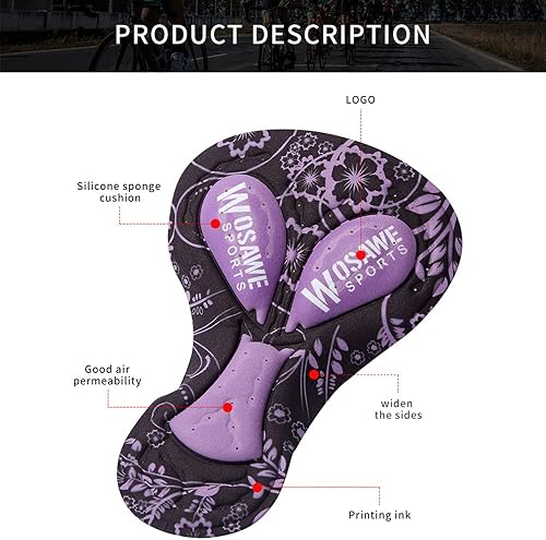 Miniatura 5 de WOSAWE DIY 3D Chamois Pad Espuma de Silicona para Ciclismo Deportes Extremos