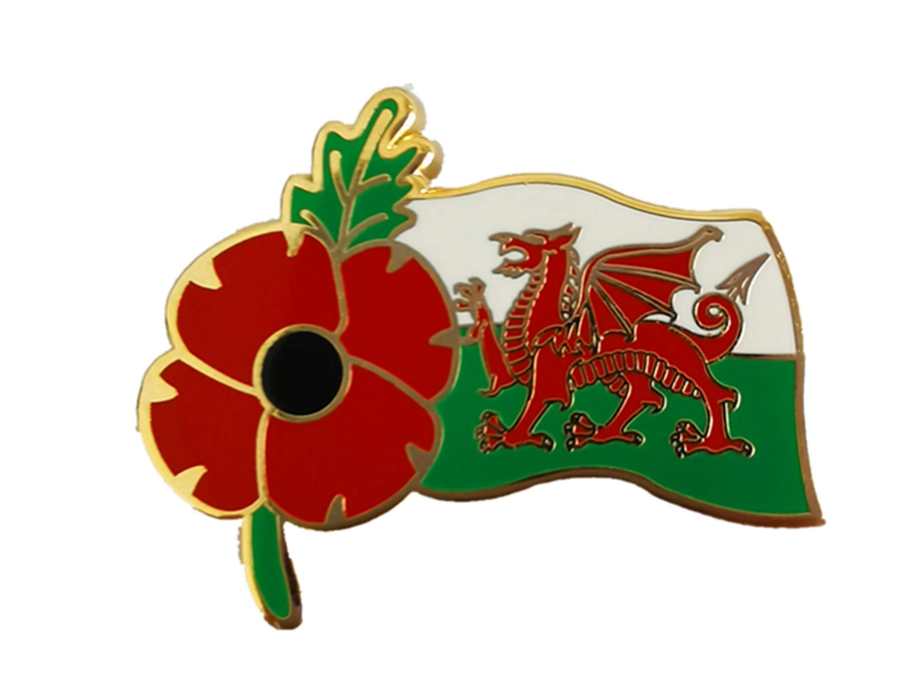 best badge2024 Wales Welsh Poppy Pin Badge Brooch Remembrance Day lest We Forget