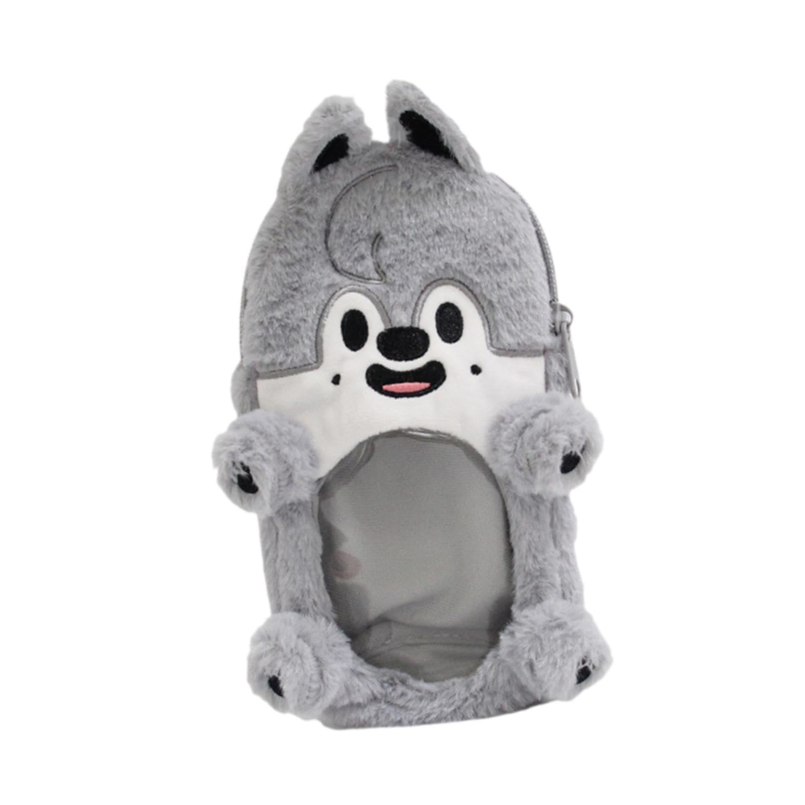 ™ plush photocard holder portable protector hanging decoration protective case gray wolf | wallets | womens accessories