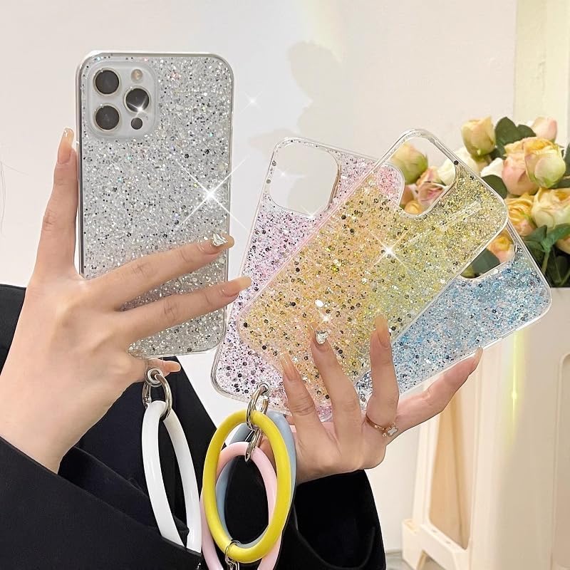 Miniatura 5 de for Samsung Galaxy A32 5G Case Luxury Fashion for Women Girls Design Cute Bling Glitter Soft Slim Protective Silicone Cover with Round Bracelet