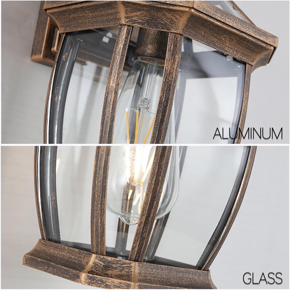 Wall nces zewnętrzna wodoodporna lampa ścienna vintage szklana latarnia ścienna odlewana ciśnieniowo aluminiowa lampa naścienna E27 podstawa oświetlenie zewnętrzne do willi drzwi wejściowych