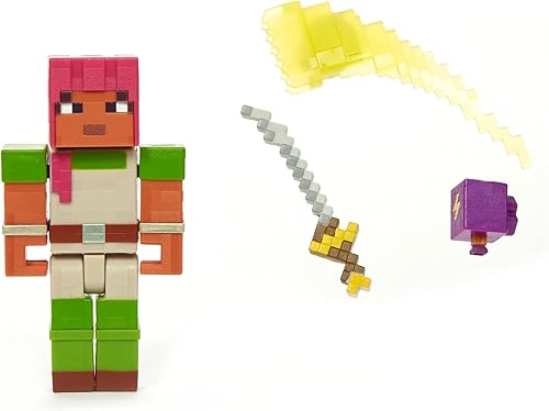 Miniatura 2 de Mattel Minecraft Dungeons Figura de batalla coleccionable de 3.25 pulgadas y accesorios, basado en videojuegos, regalo de juego de historia