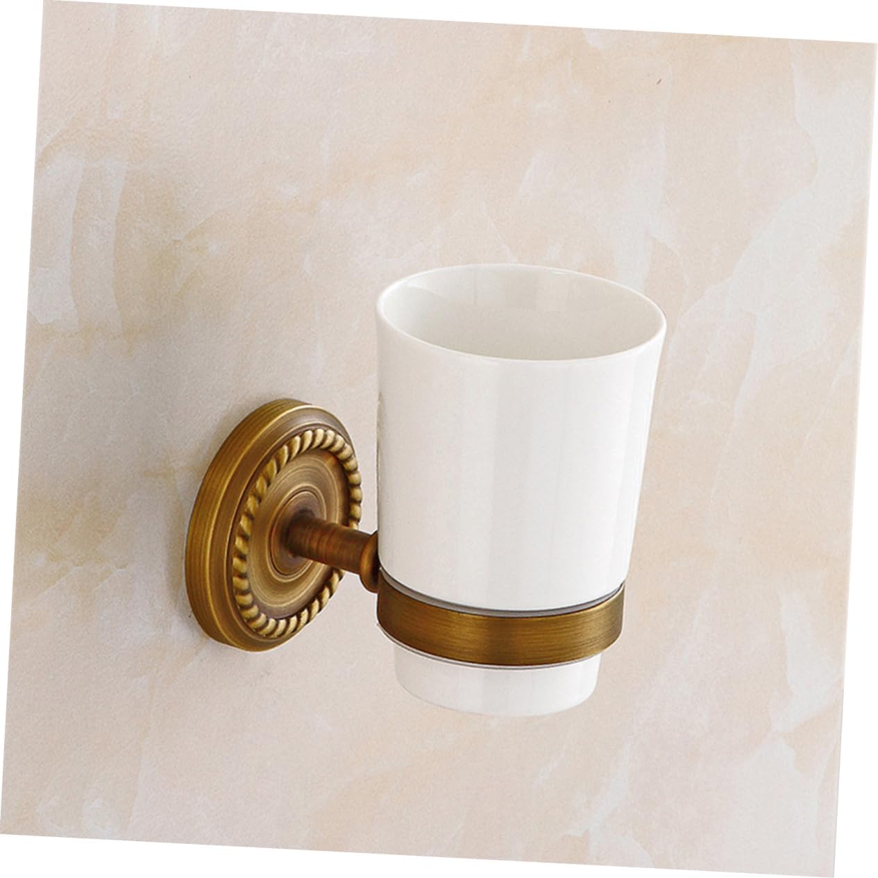 Bathroom Wall Decor Toothbrush Holder Rv Over Toilet Organizer Wall-Mounted Toothbrush Rack Cup Holder Rust-Resistant Ceramic Cups Easy Install