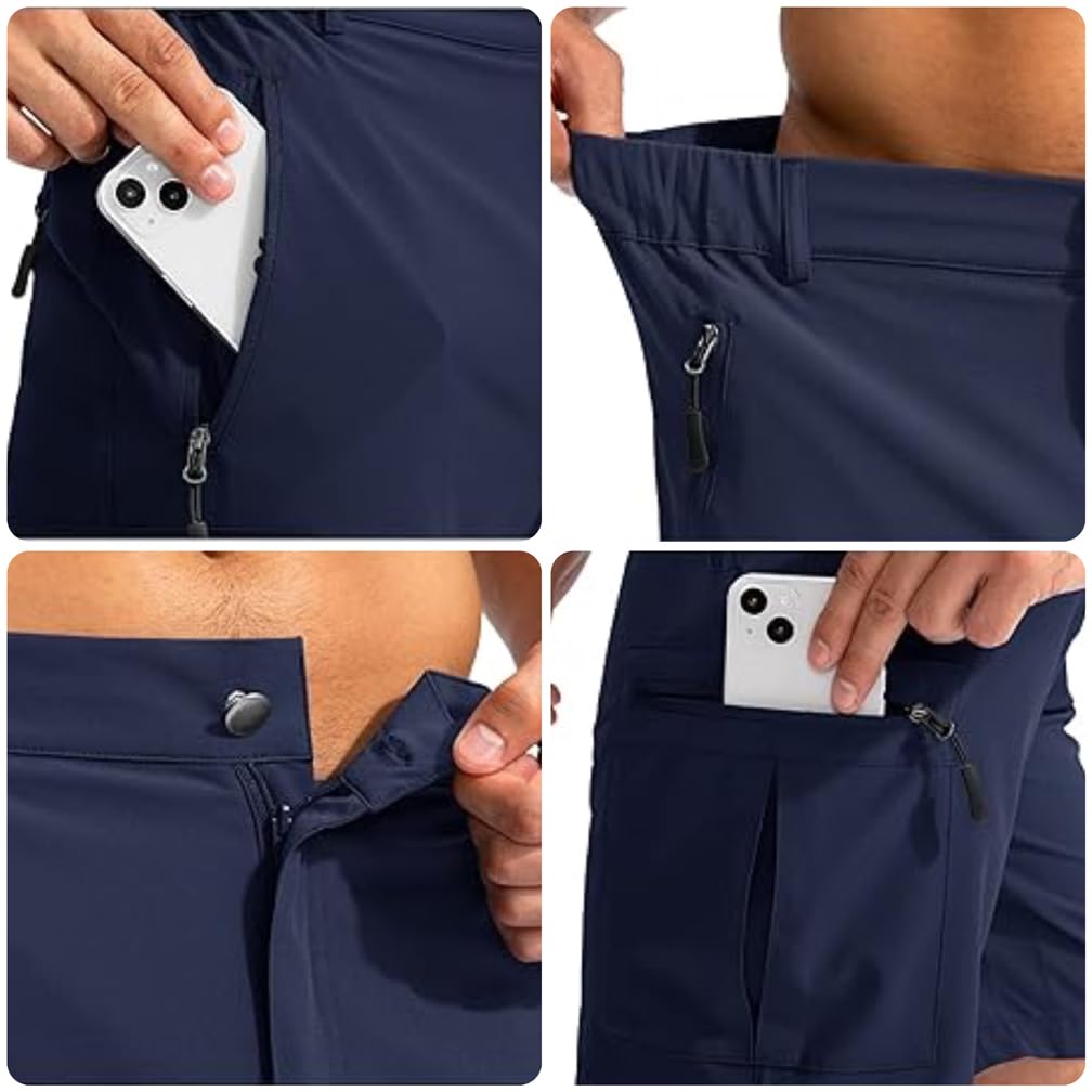 Tansozer Kurz Herren Wanderhose Mit Reißverschlusstasche Outdoor Sommer Cargo Shorts