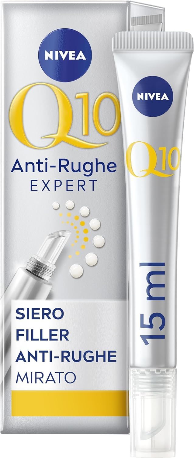 NIVEA Q10 Anti-​Rughe Expert Siero Filler Anti-​rughe Mirato 15 ml, Siero viso ad azione riempitiva mirata, Filler crema contorno occhi con Coenzima Q10