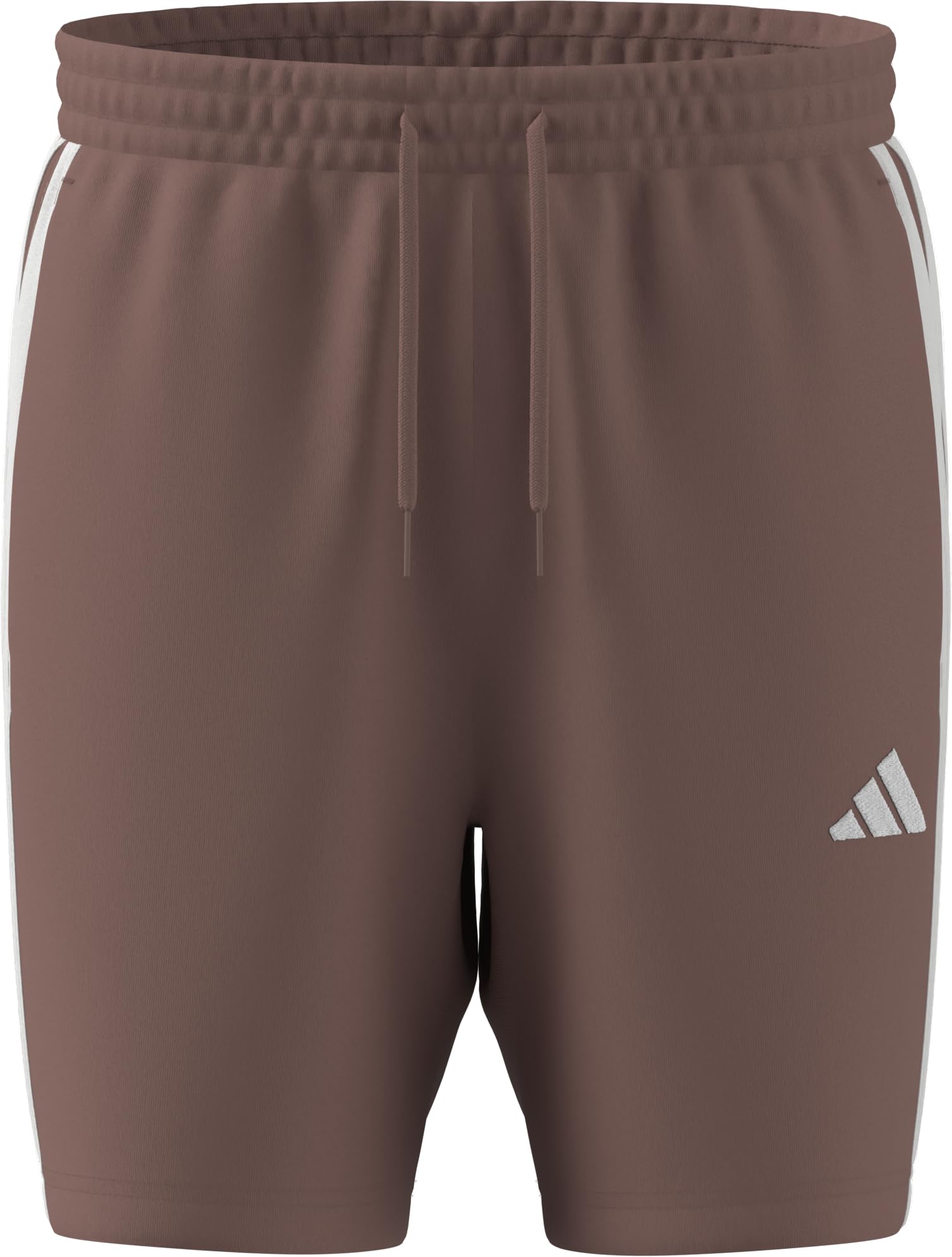 adidas Men's Essential Three Stripes French Terry Short, Warm Clay/White, M Short