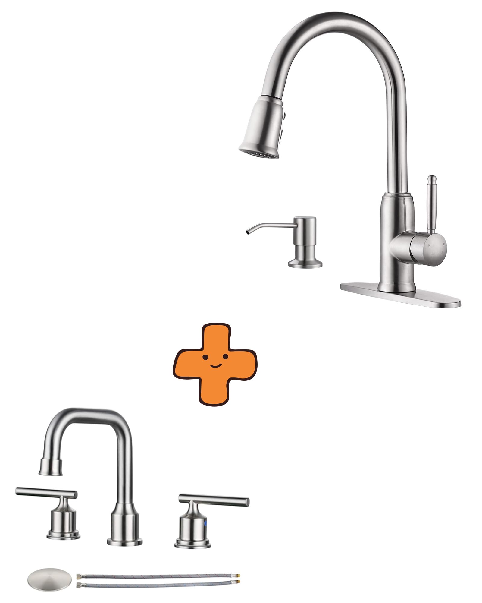 Jnfidosr Kitchen Sink Faucet With Soap Dispenser And Bathroom Faucet