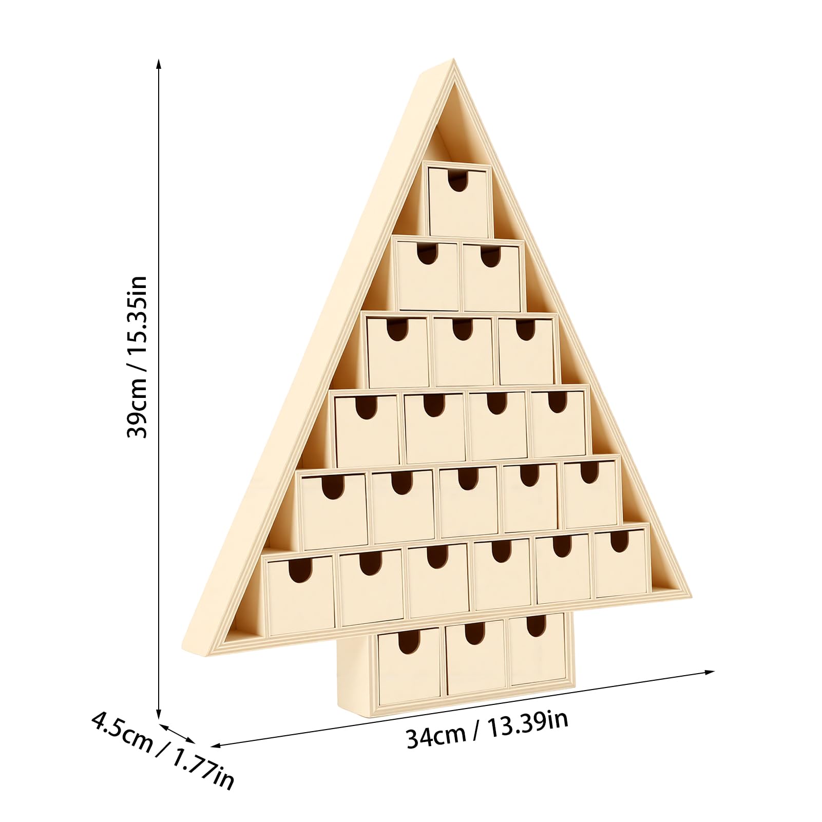 Calendario Dell'Avvento in Legno, Kit Fai da Te con 24 Cassetti