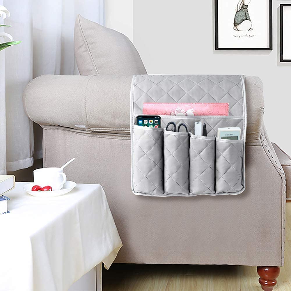 Organizer per divano Antiscivolo portaoggetti per divano 90 * 33 cm 5 tasche Divano Sedia Organizer Supporto per TV Telecomando Riviste Libri Cellulare