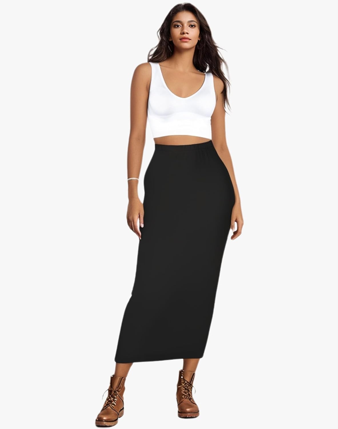 Sexy Maxi Skirt for Women, Stretch Thicken High Waist Floral Print Pencil Long Bodycon Skirts Back Split - Image 2