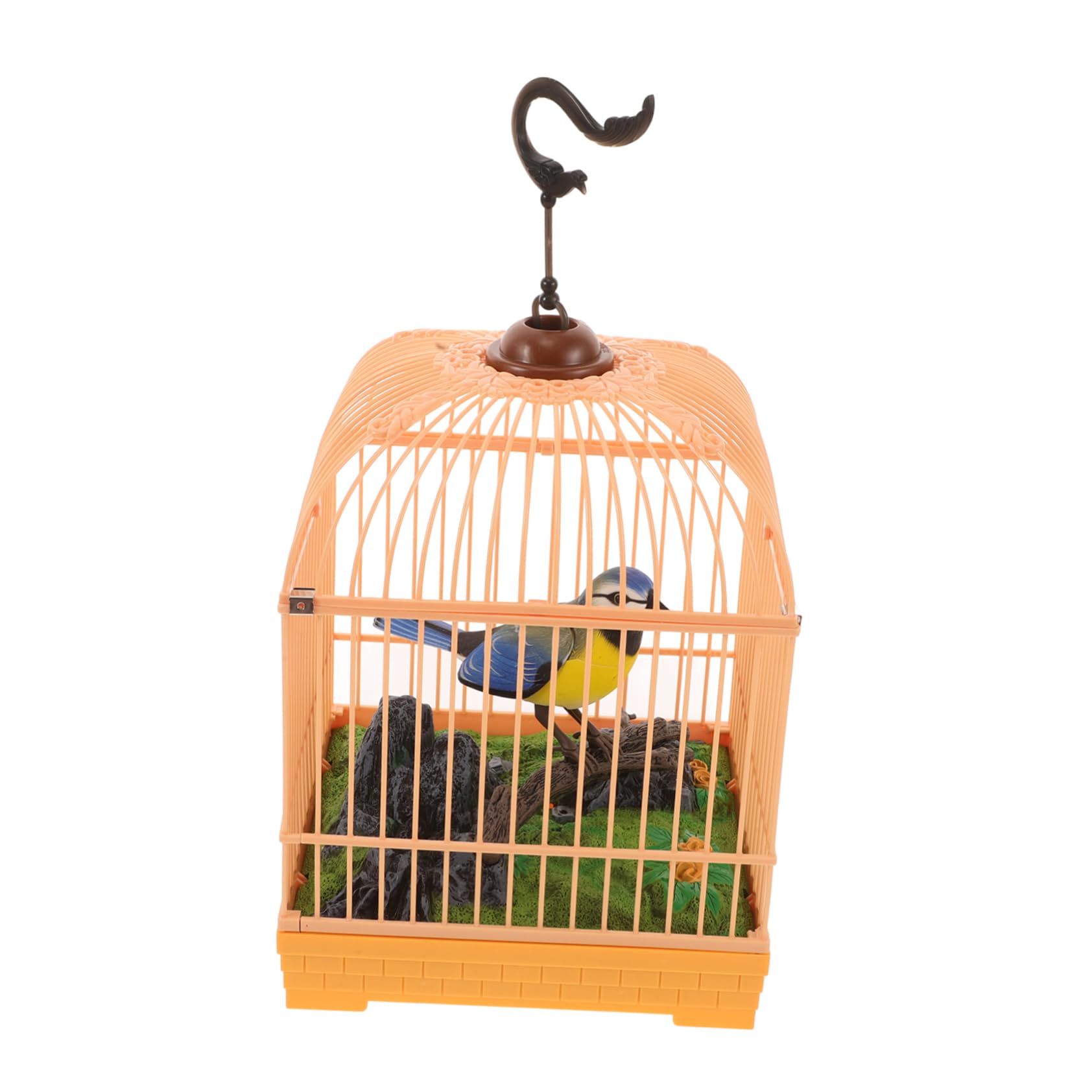 TOYANDONA Juguete Interactivo De Pájaro Realista para Niños, Mini Tamaño, Activado por Sonido con Movimientos y Canto Natural, Jaula Decorativa Portátil para Entretenimiento Hogar, 1 Unidad