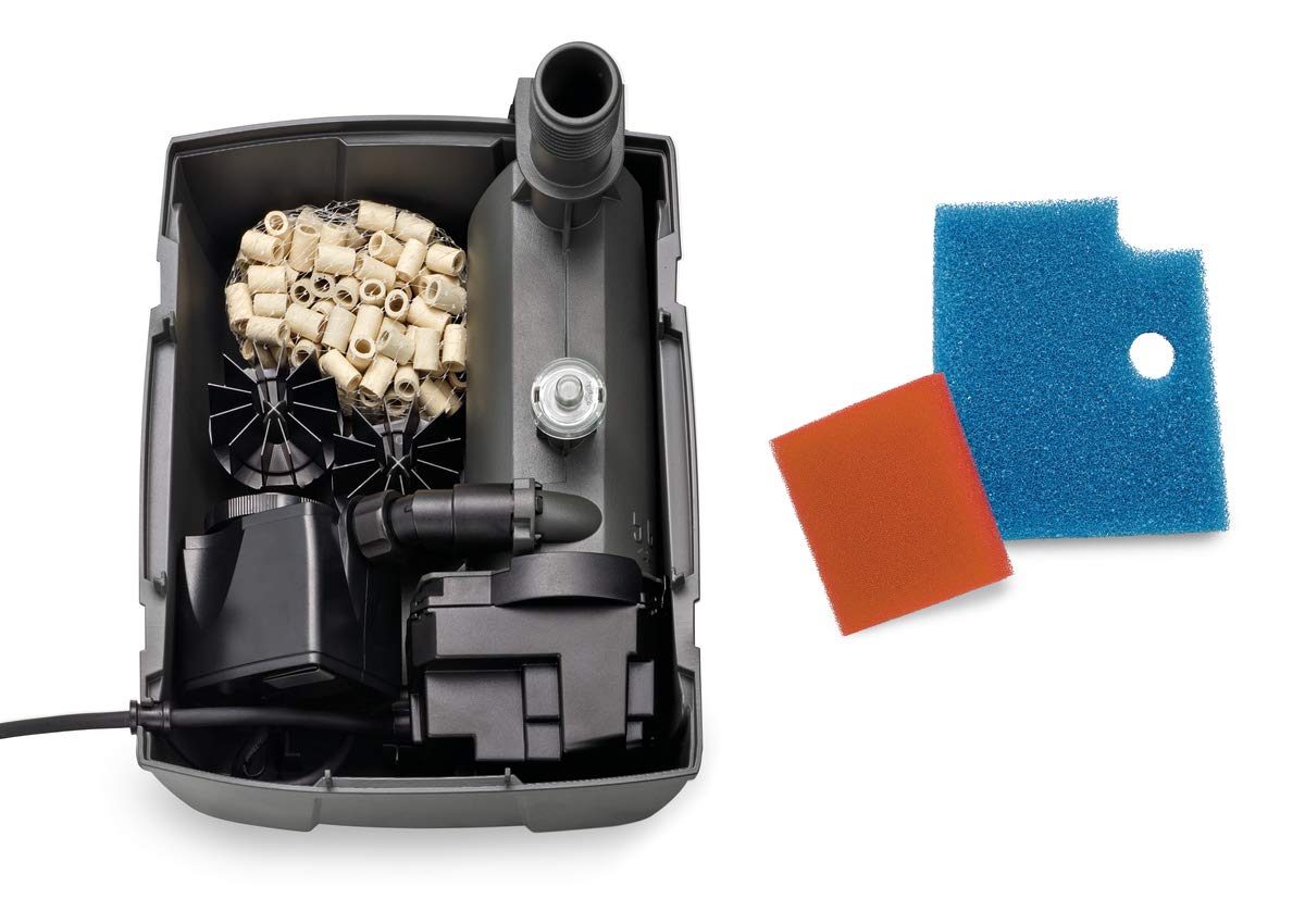 OASE 70234 Filtral UVC Clarifier 3000 - filtro subacuático negro adecuado para estanques de hasta 3 m³, incl. 3 accesorios de fuente para diferentes variantes de juegos de agua