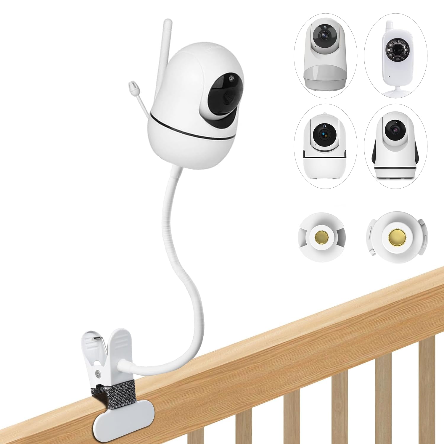 Flexible Babyphone Halterung, Universal Baby Monitor Ständer für HelloBaby HB65/HB66/HB6550/HB248/HB6558/HB40, 360° Verstellbare Kamera Halterung mit 1/4" Schraube für Babyphone & Überwachungskamera