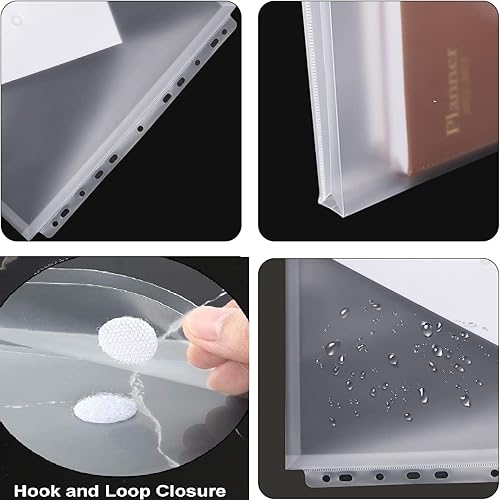 Miniatura 7 de Carpetas de archivos de plástico transparente de gran capacidad, carpetas expandibles, tamaño cartaA4, impermeables, con bolsillo para etiquetas y