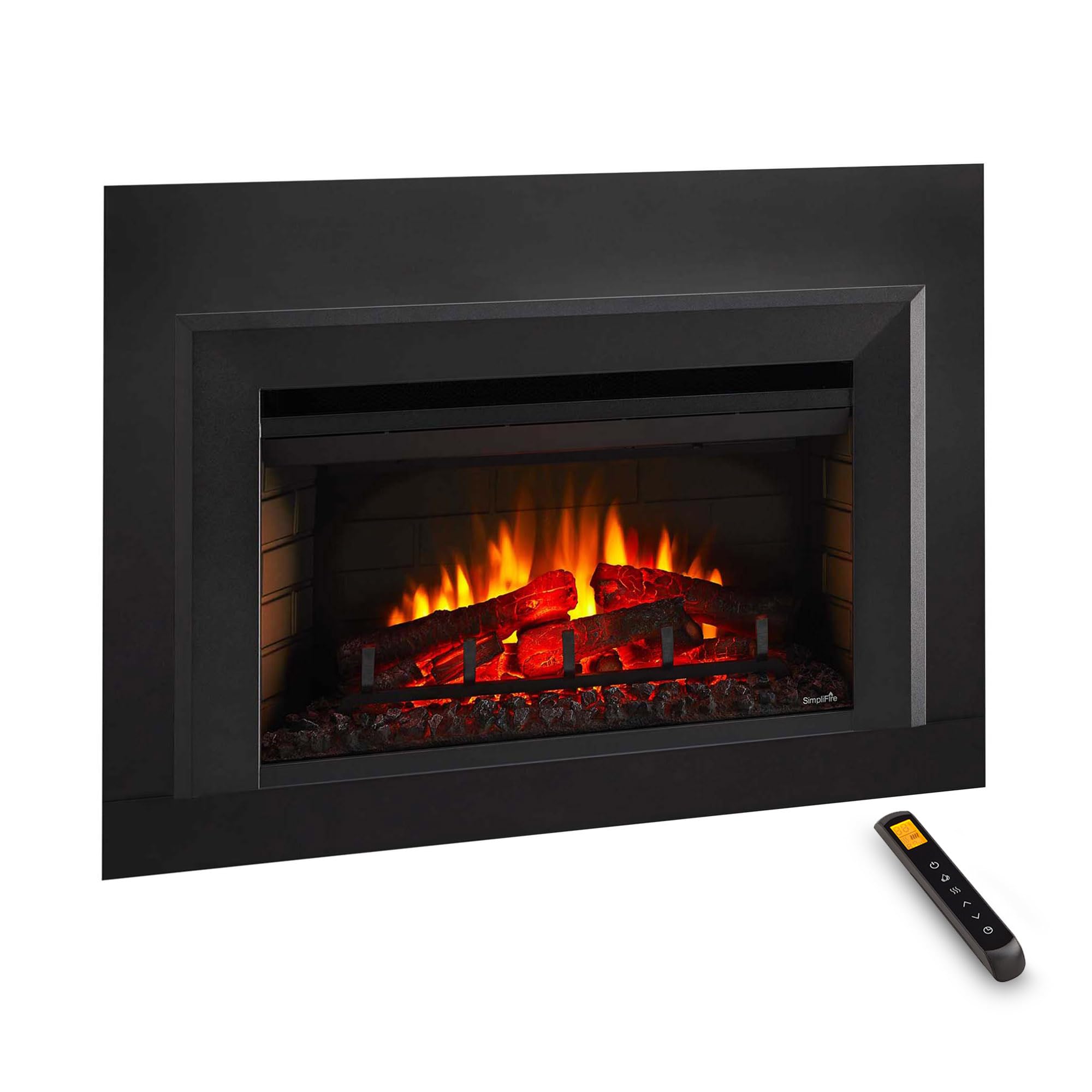 SimpliFire 25-Inch Electric Fireplace Insert, Small Black Surround, 35