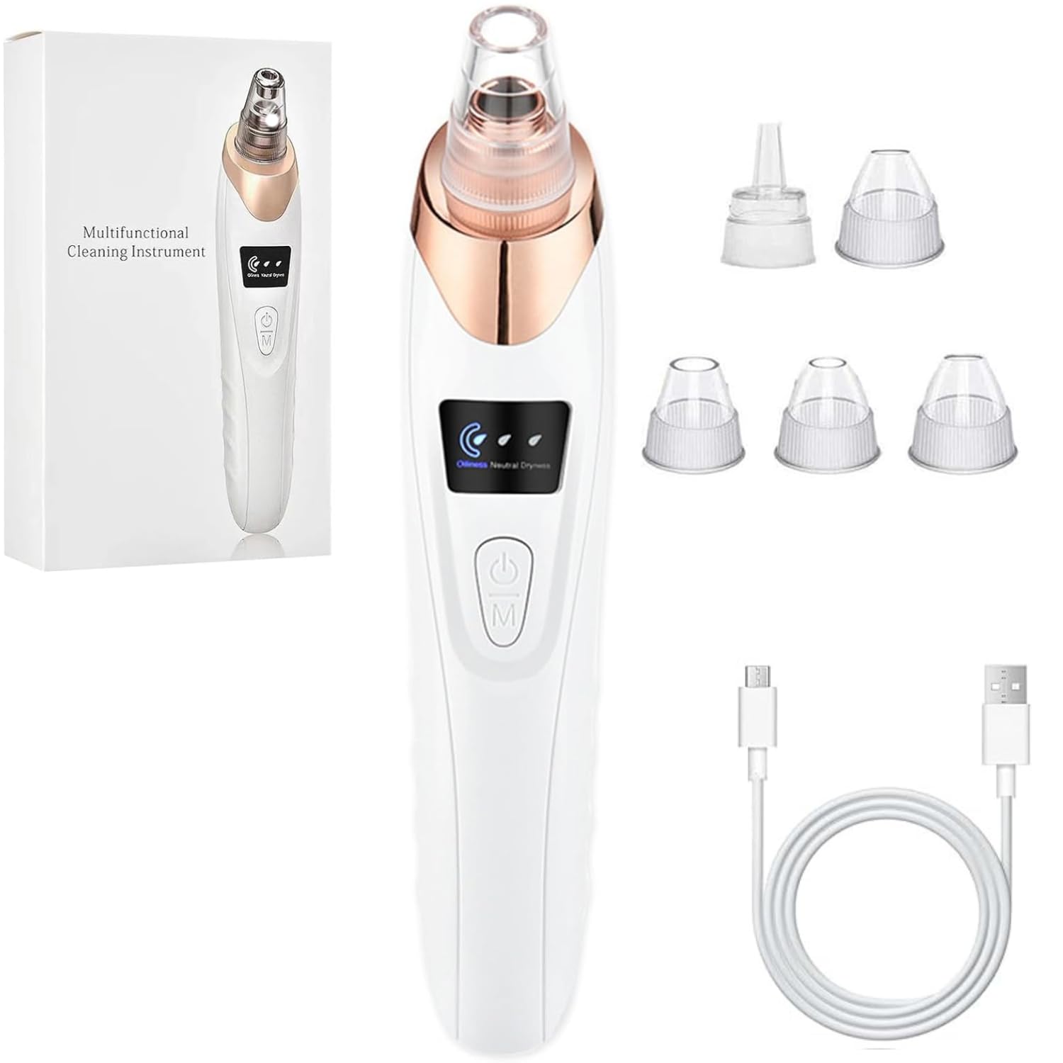 Raggle 5 in 1 Blackhead Remover Vacuum for Face Device with Multiple Heads, Blackhead Whitehead Removal Vacuum Device for Men & Women-image-34