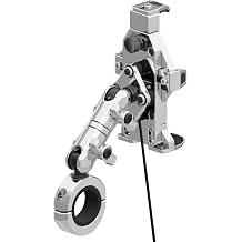 Tackform Aluminum Motorcycle Adventure Phone Mount - Vibration Dampening and Wireless Charging | Fits 1-1/4" to 1-1/2" Handlebars | Compatible with iPhone, Galaxy, More | 3.5" Long Arm | Chrome