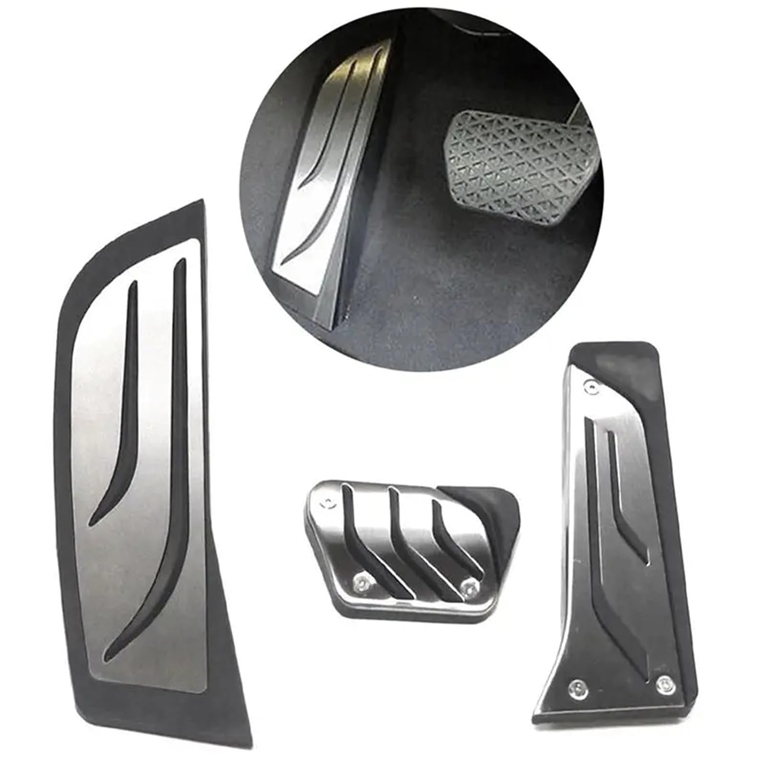 A019-Gas Brake Foot Pedal Cover Kit RHD Fit for BMW 1 2 3 4 5 7 Series X3 X4 X5 X6 F30 F10 E39 E90 E60 Car Foot Rest Pedal
