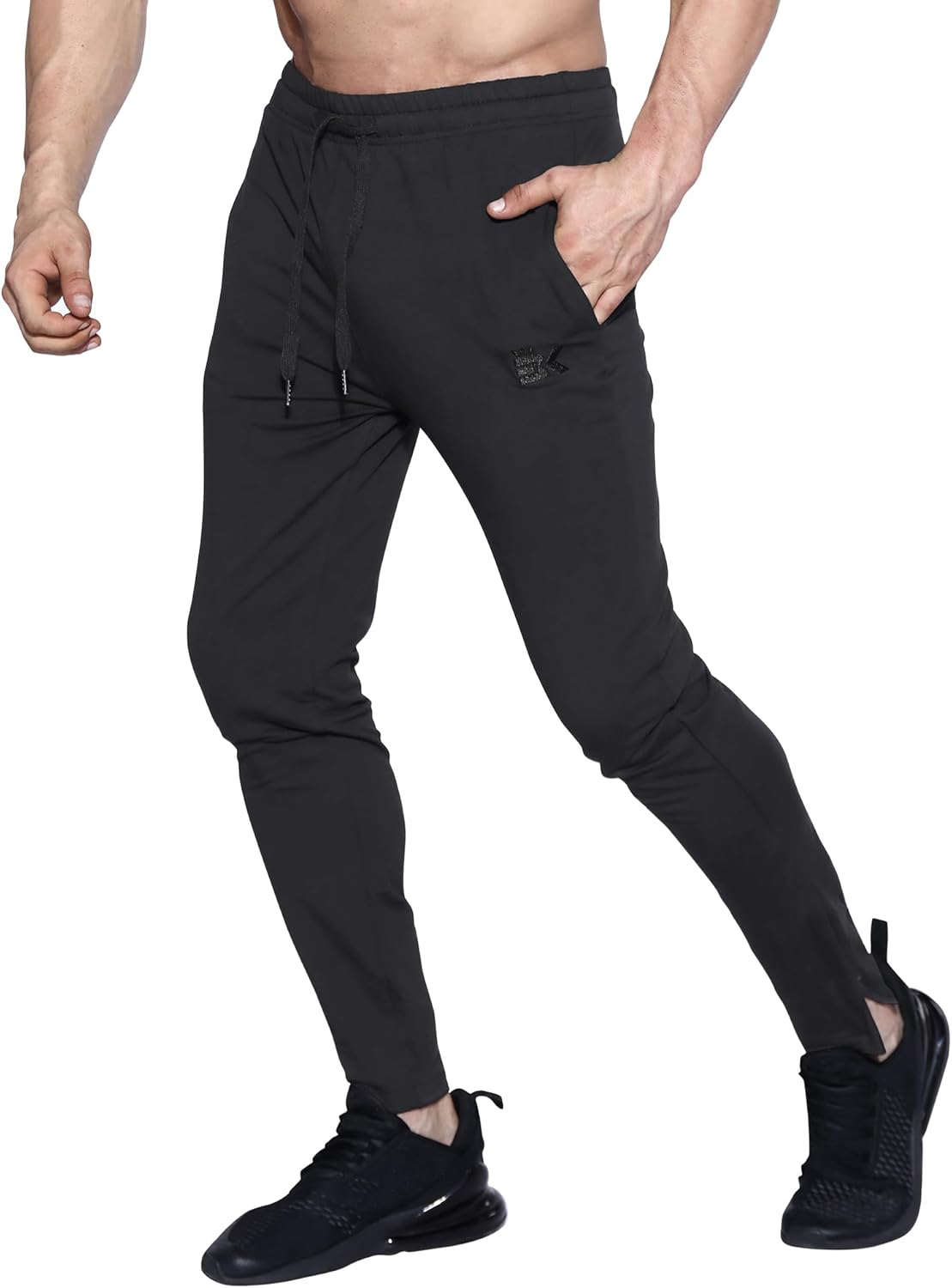 BROKIG Mens Leglock Gym Jogger Sweat Pants Ankle Zip,Workout Sweatpants Athletic Tapered Jogging Pants with Pockets - Image 2