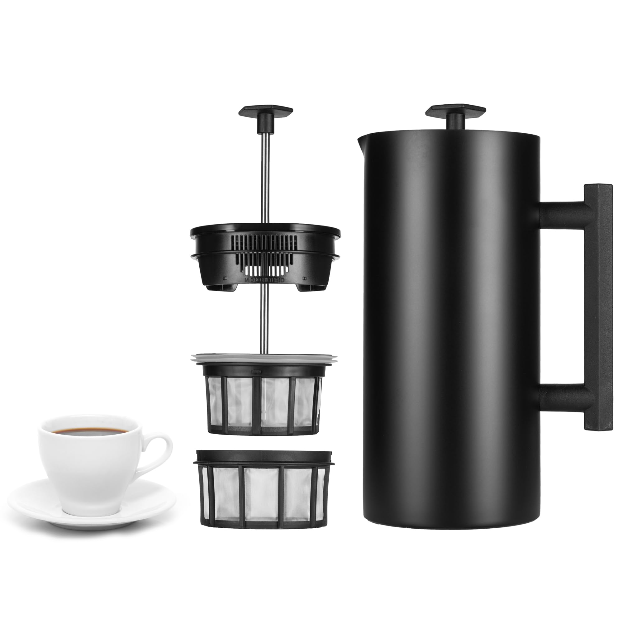 ESPRO P6 Double Wall Stainless Steel Coffee French Press 32 Oz Matte Black