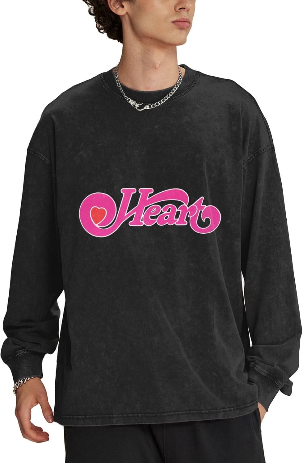 [Pirfe] 長袖 Tシャツ メンズ ハートバンド ヴィンテージ風 ロングtシャツ 長袖 スウェットシャツ 春夏秋冬 3xl