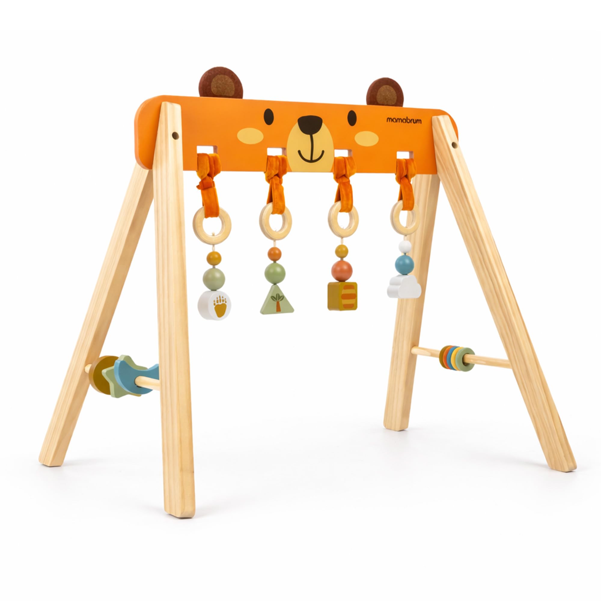 Mamabrum Support éducatif en bois pour bébé gymnastique sensorielle Montessori Motor Petit développement ours