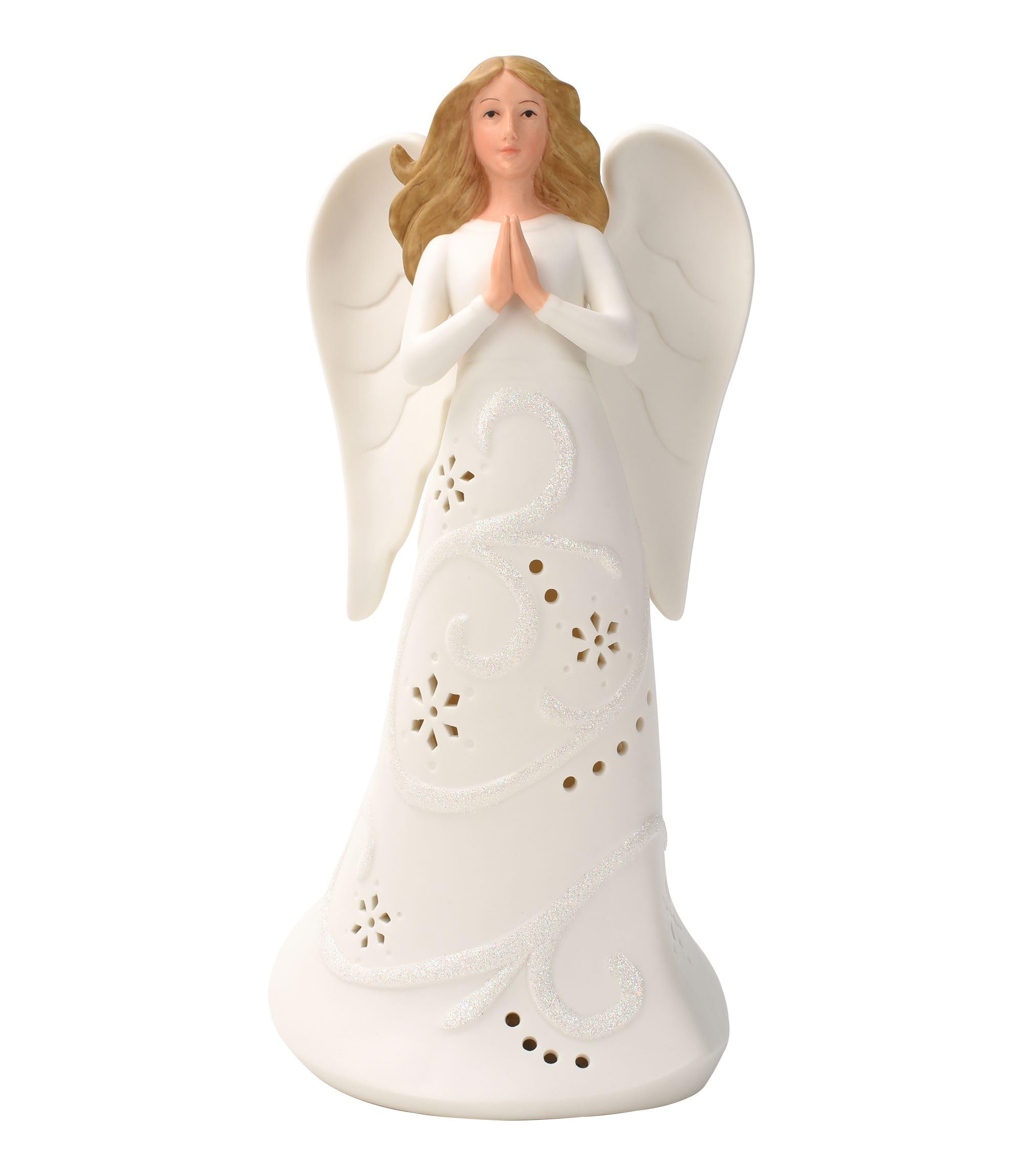 Amazon.co.jp: ライトアップ 祈る天使の置物 LEDライト付き – 9.5