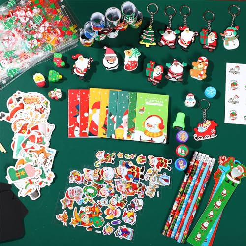 Lot de 758 articles de papeterie de Noël Cholemy mini carnets gommes règles et autocollants - 6