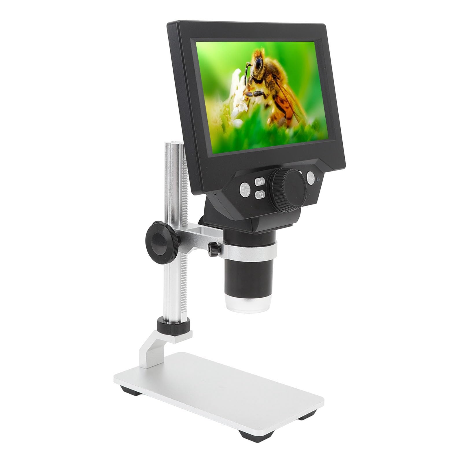 Akozon Microscopio Digital con Aumento de 1000X con Pantalla LCD de 5,5 Pulgadas 1080P HD USB Microscopio de Monedas 8 Luces LED Batería Recargable Vista de PC Soporte de para Niños Adultos Educación
