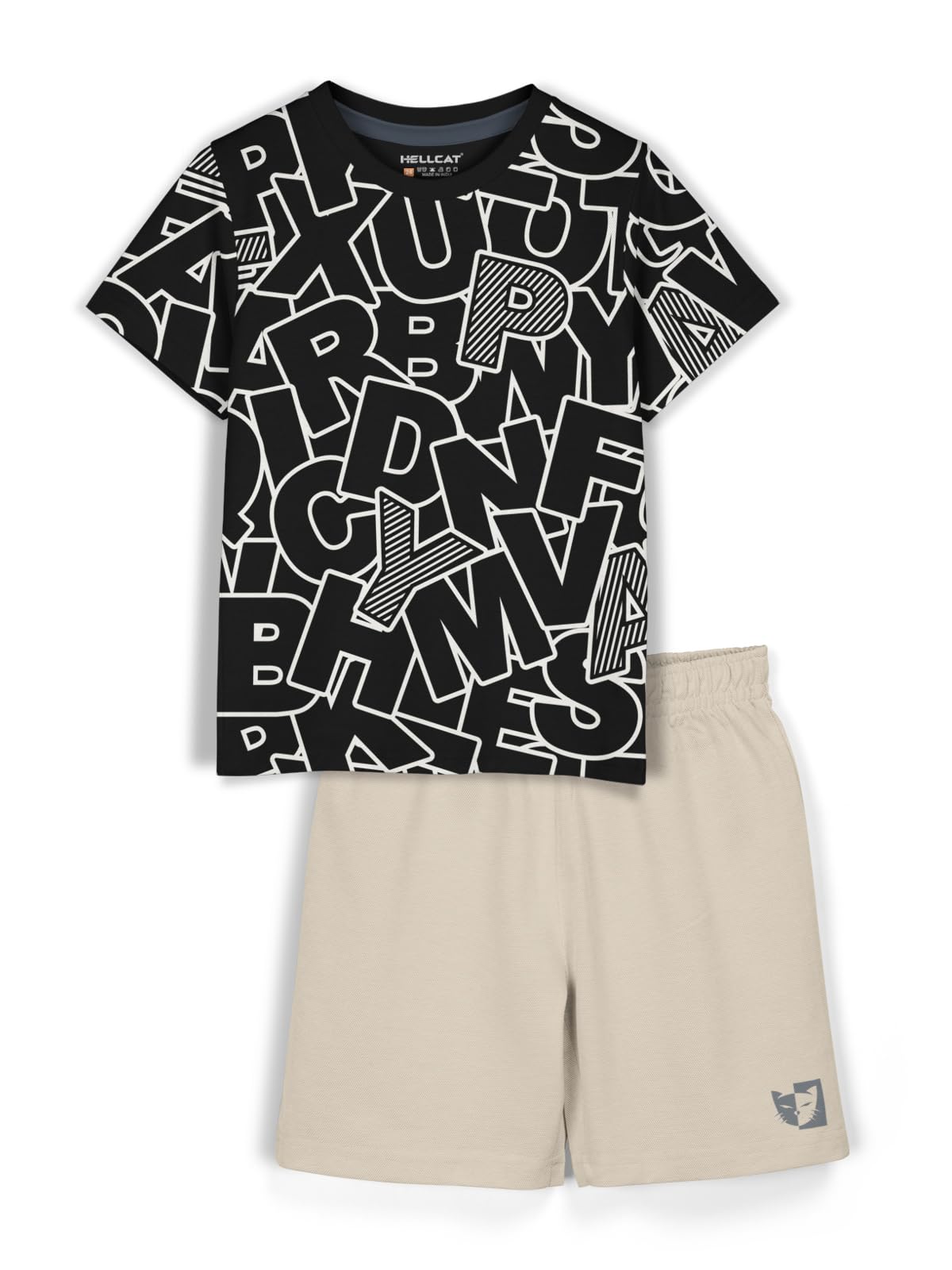 HELLCAT Boys Dress Clothing Set Combo with Tshirts & Shorts - Pack 1