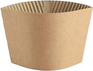SPRINGPACK Coffee Sleeves - 500 Count Disposable Corrugated Hot Cup Sleeves Jackets Holder - Kraft Paper Sleeves Protective Heat Insulation Drinks Insulated Fits 12,16,20,22,24 oz Coffee Cups