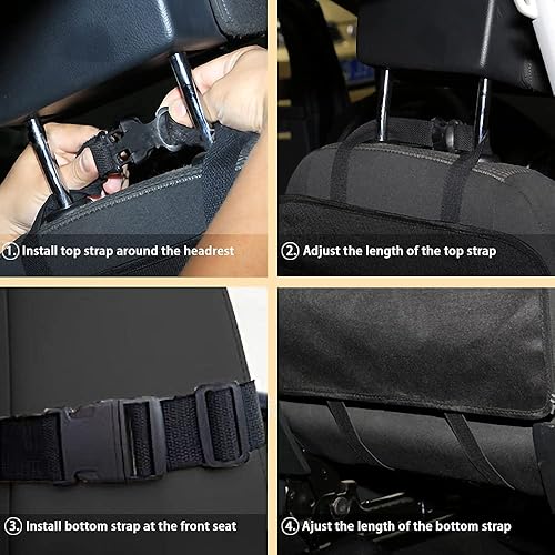 Miniatura 6 de Organizador de asiento trasero de automóvil con soporte para tableta de 10 pulgadas, 10 bolsillos, organizador de coche para viajes por carretera,