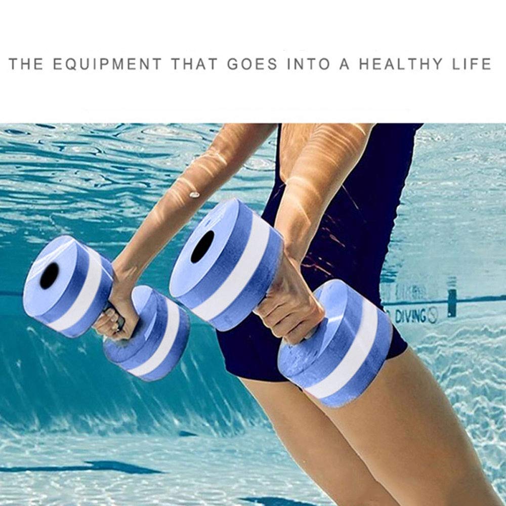 Haltères En Mousse EVA Pour Aquagym Et Fitness Aquatique - Lot De 2 - Bleu Et Blanc - 8