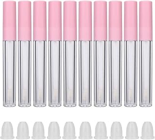 10PCS Lip Gloss Tubes Containers Lip Gloss Containers, Refillable Lip Gloss Bottle Lip Gloss Supplies DIY Empty Lip Balm Tube Container (2.5Ml/PC)(Pink)